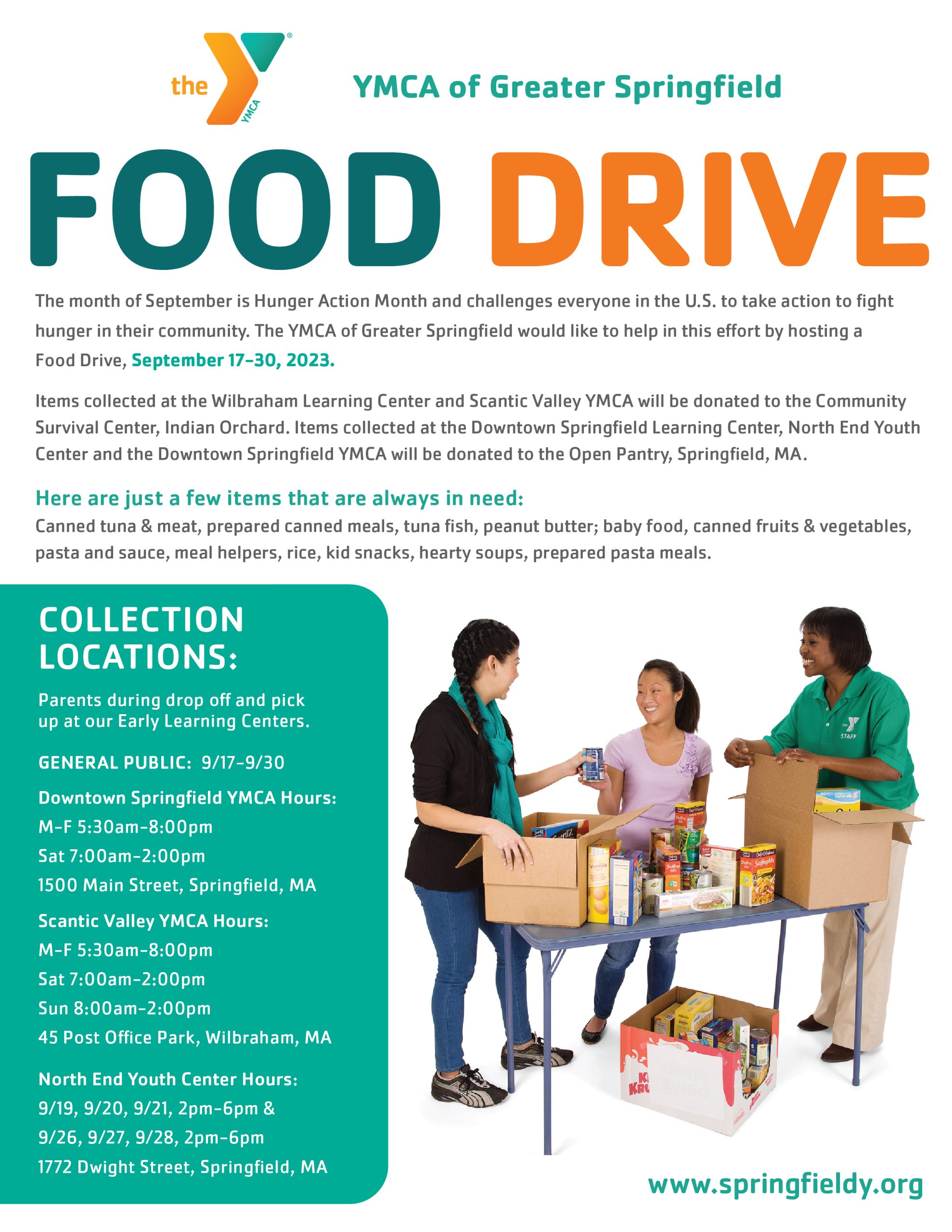 Food Drive September 17 30 2023 YMCA of Greater Springfield