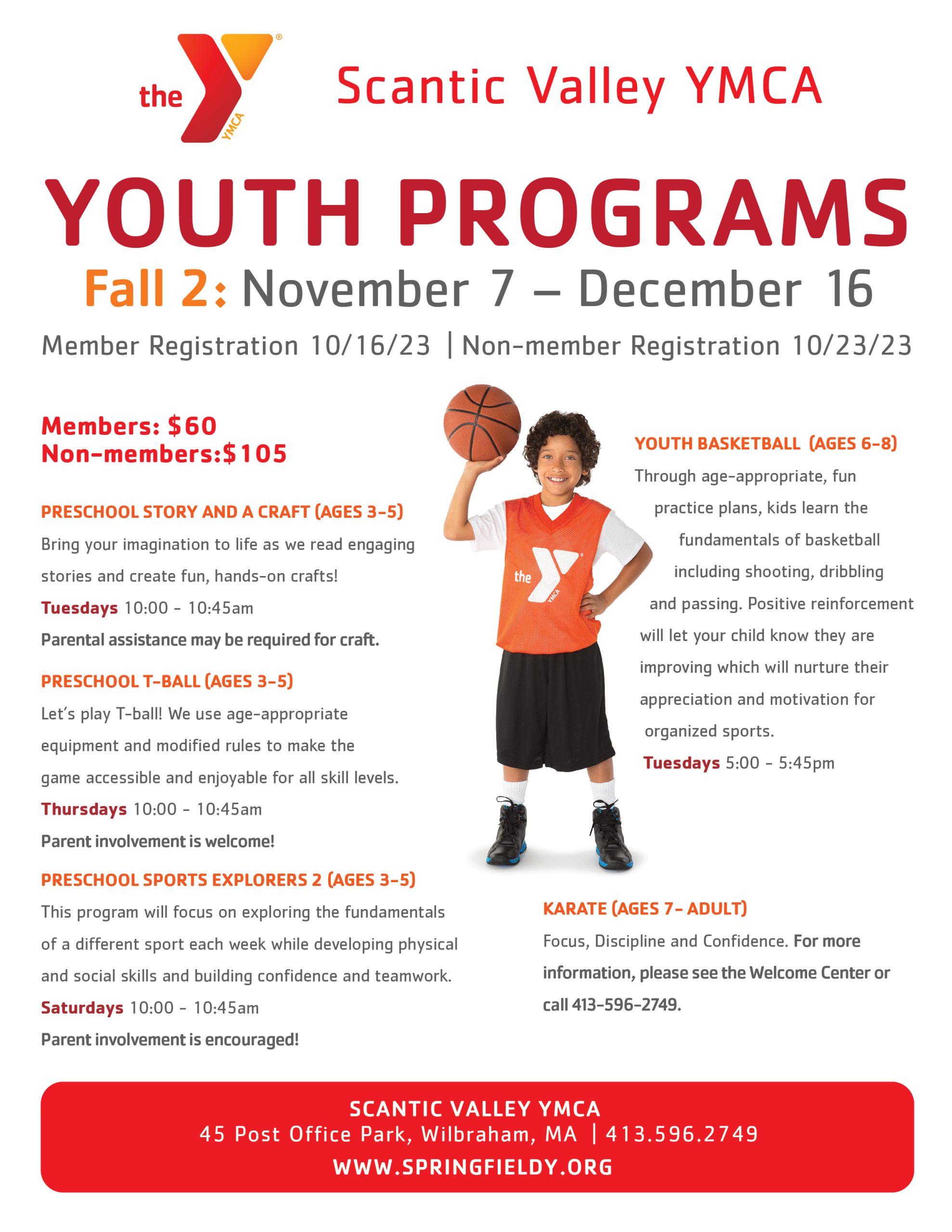 Fall 2 Youth Programs At The Scantic Valley YMCA YMCA of Greater