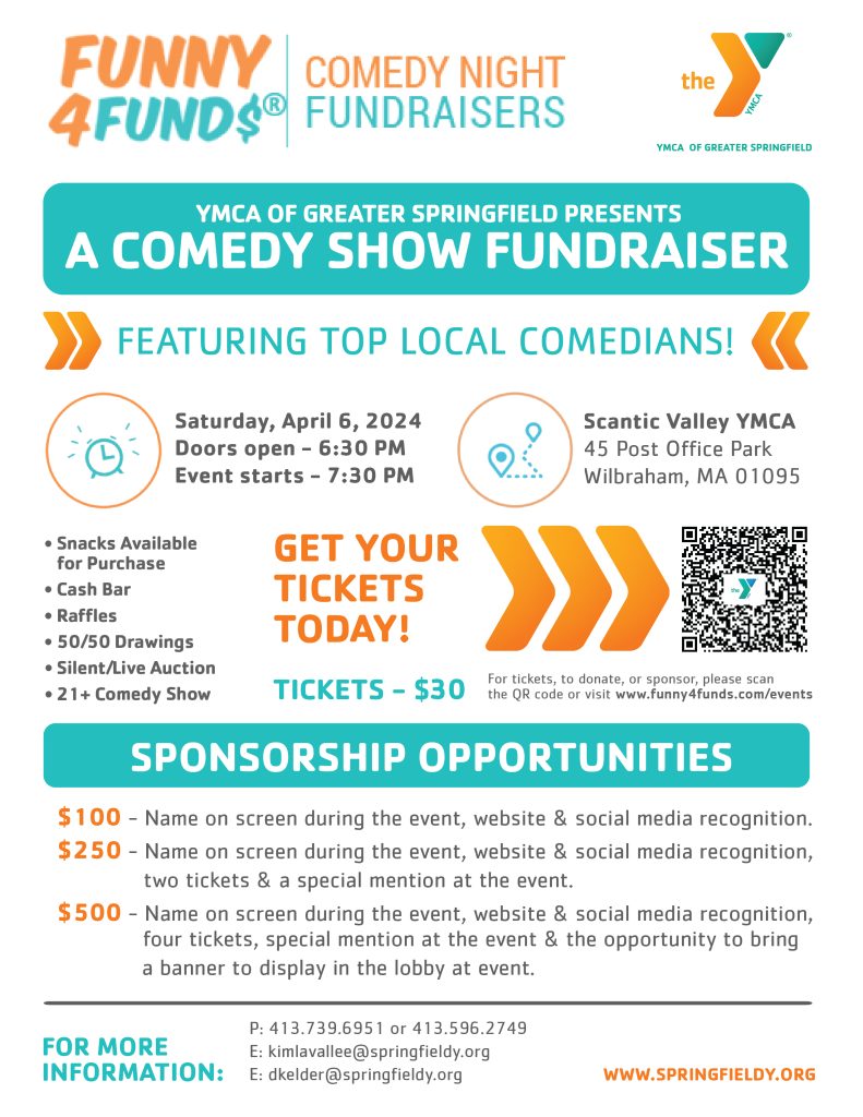 Comedy show flyer with Sponsors