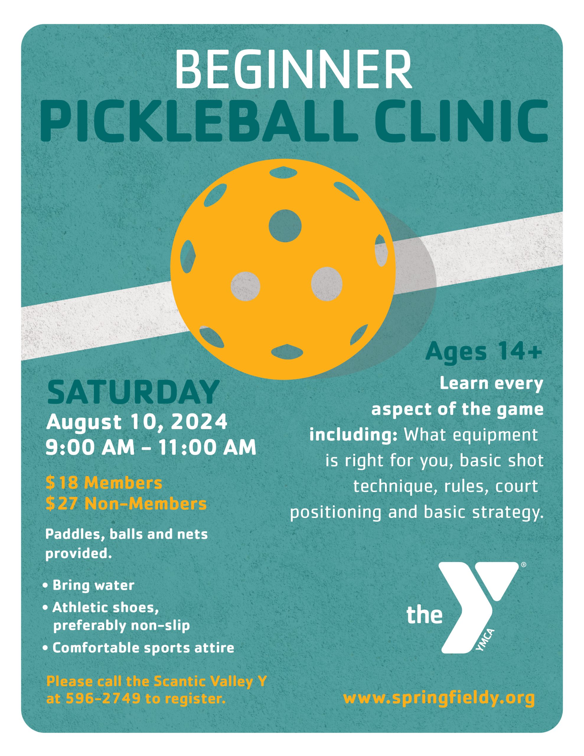 Beginner Pickleball Clinic At The Scantic Valley YMCA - YMCA of Greater ...